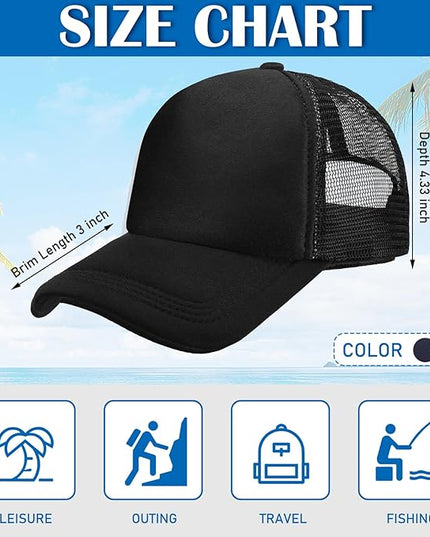 Giegxin 24 Pcs Mesh Trucker Hats Bulk Baseball Cap Beach Hat for Men and Women Wholesale Structured Front Panel Back Ball Cap