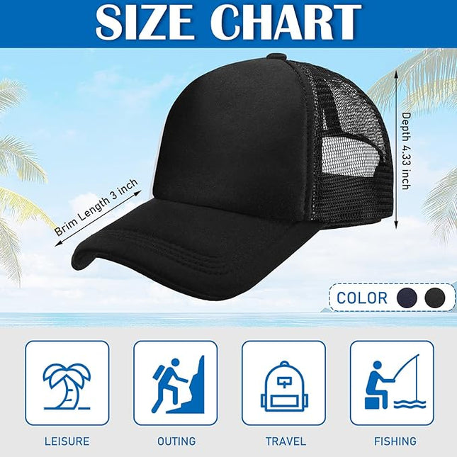 Giegxin 24 Pcs Mesh Trucker Hats Bulk Baseball Cap Beach Hat for Men and Women Wholesale Structured Front Panel Back Ball Cap