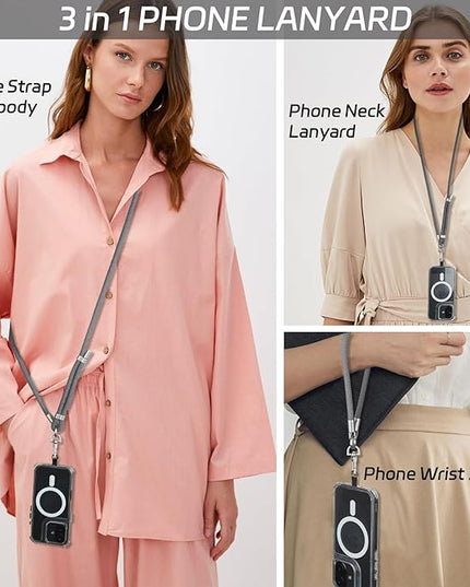3-in-1 Adjustable Phone Lanyard Crossbody Cell Phone Neck Strap Universal Mobile Wrist Lanyard