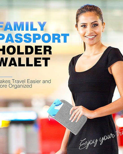 Single Passport Holder for Travel, RFID Travel Document Organizer for Women Waterproof Passport Wallet Men Portable Case for Cards, Boarding Pass, ID, Money, Tickets with Zipper