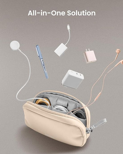 tomtoc Electronics Organizer Travel Case, Water Resistant Travel Bag Cable Organizer for Essentials, Tech Pouch Accessories Carry Storage for Cord, Phone, Cables, Airpods, USB Flash Drive, Daily Items