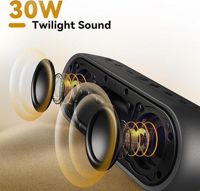 Tribit Portable Bluetooth Speaker XSound Plus 2, Wireless Speaker 30W with XBass, IPX7 Waterproof, 24-Hour Playtime, Stereo Sound, Built-in Mic, Bluetooth 5.3 for Party, Car, Travel