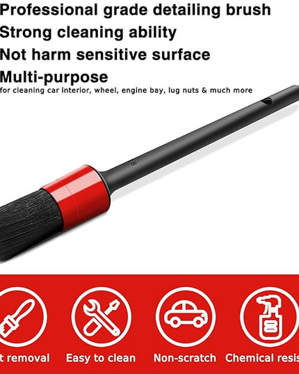 10pcs Auto Car Detailing Brush Set Car Interior Cleaning Kit Includes 5 Boar Hair Detail Brush,3 Wire Brush, 2 Air Vent Brush for Cleaning Car Interior Exterior, Dashboard Engines Leather Wheel
