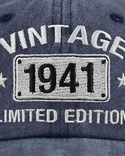 Vintage 1944 1943 1942 1941 1940 1939 1938 1937 1936 1935 Limited Edition Adjustable Embroidered Baseball Cap