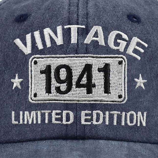 Vintage 1944 1943 1942 1941 1940 1939 1938 1937 1936 1935 Limited Edition Adjustable Embroidered Baseball Cap