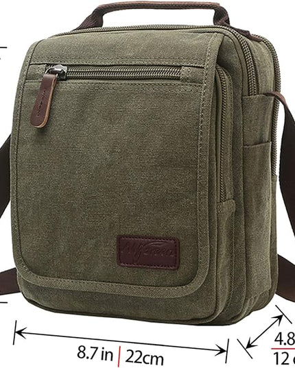 mygreen Small Canvas Crossbody Shoulder Bag Messenger Bag Work Bag