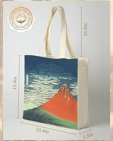AUSVKAI Canvas Tote Bag Aesthetic for Women, Cute Reusable Bags with Pockets & Snaps for Beach Shopping College Gym Grocery
