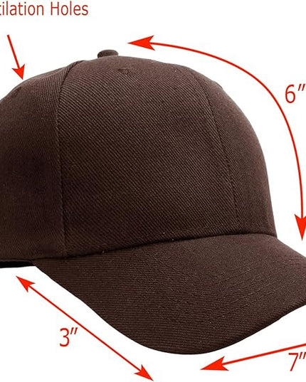 Falari Wholesale Bulk Lot 12-Pack Baseball Cap Adjustable Size Plain Blank Solid Color