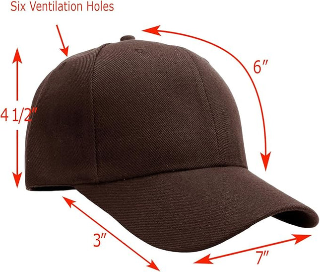 Falari Wholesale Bulk Lot 12-Pack Baseball Cap Adjustable Size Plain Blank Solid Color