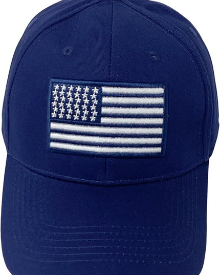 Roytrense Embroidered American Flag Unisex Baseball Cap (100% Cotton)