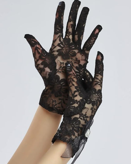 Sahabowi Satin Gloves Formal Bridal Banquet Party Wedding Opera Solid Colorful Mitten For Women