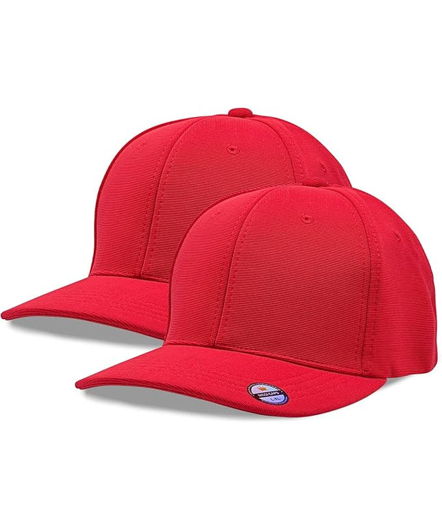 [2 Pack] Hybrid Stretch-Fitted Trucker Cap, Baseball Cap with Air Mesh