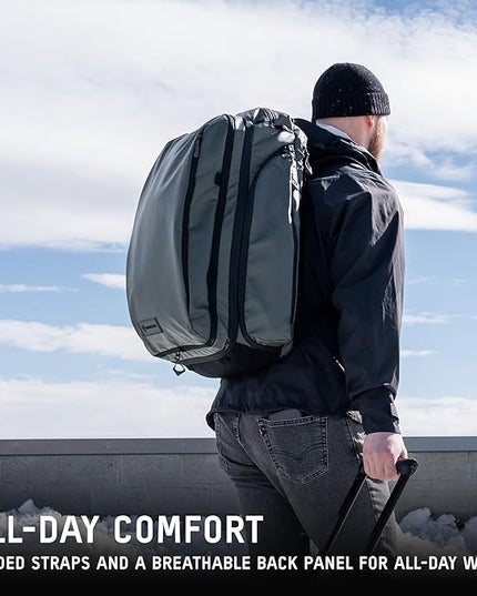 WANDRD TRANSIT Travel Backpack (35L): Expandable Carry-On Travel Backpack – Weather-Resistant, Laptop Compartment, Dual Side Access & Camera Cube Compatible Adventure Bag
