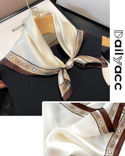 Dailyacc Hair Bandanas Scarf For Women Lightweight Fashion Neck Silk Satin Head Scarves For Sleeping Handbags Scarf