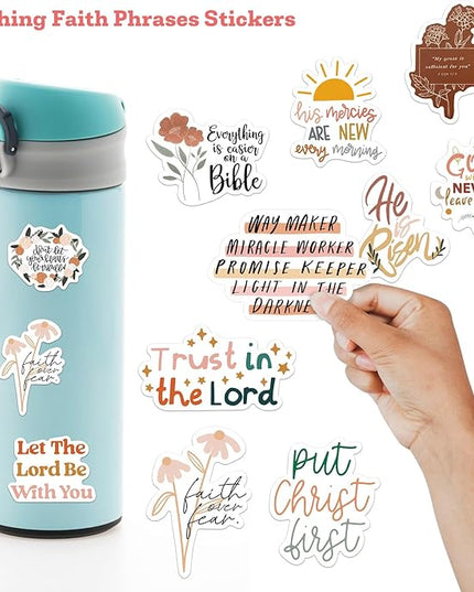 50PCS Bible Verse Stickers: Inspirational Christian Stickers for Women, Men, Teens - Perfect for Water Bottle, Laptop, Bible