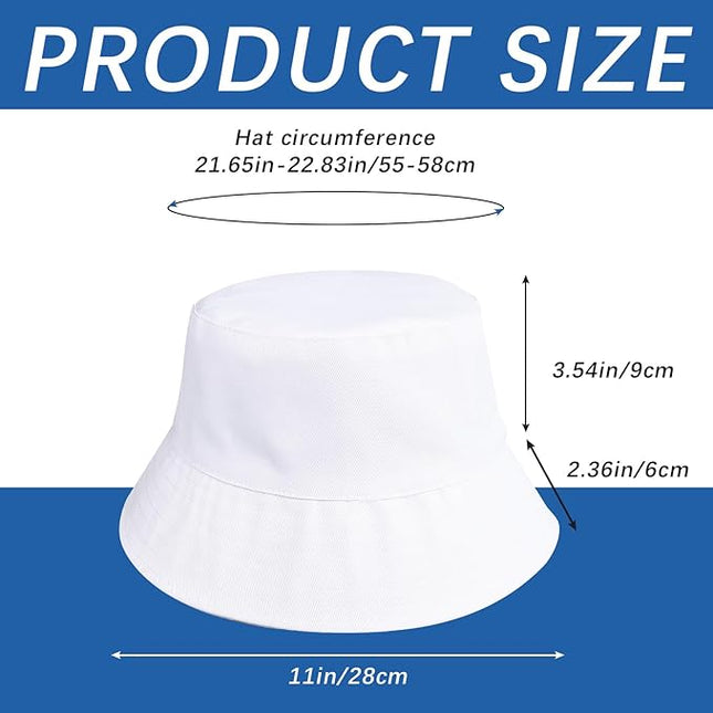DASSNANE Sublimated Bucket Hats Bulk Solid Color DIY Blank Hat Bucket Hats for Men, Women and Adults