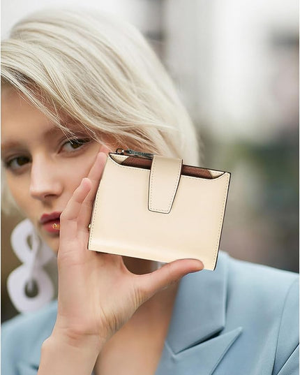 FALAN MULE Small Wallet for Women Leather Bifold Compact RFID Blocking Small Womens Wallet Purse