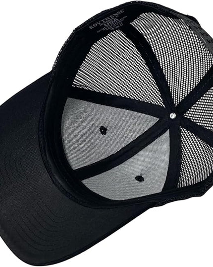 Classic Solid Black Mesh Trucker Hat - Adjustable Snapback Cap for Men & Women - Casual & Sporty Style