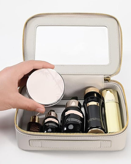 Aveniee Clear Makeup Bag Organizer,Travel Toiletry Bag for Women,Waterproof Cosmetic Pouch with Zippers,Car Accessories Organizers and Storage Case,Grey