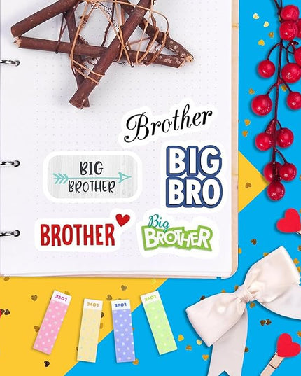 BulbaCraft Big Brother Stickers for Water Bottle and Laptop - Big Brother Party Supplies & Decorations, Waterproof Vinyl Decals, Sibling and Family Stickers, Gifts for Women & Men