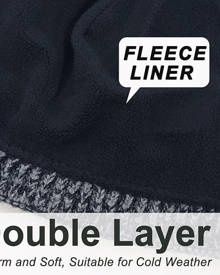 ROYBENS Swag Wool Knit Cuff Short Fisherman Beanie for Men Women, Winter Warm Hats