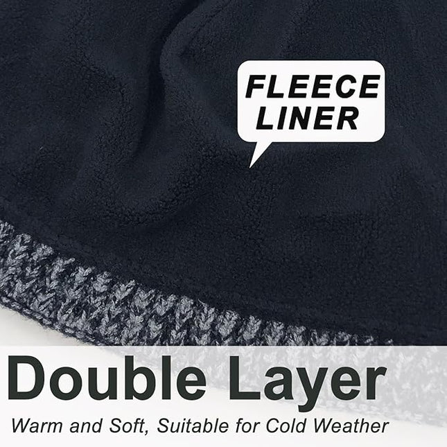 ROYBENS Swag Wool Knit Cuff Short Fisherman Beanie for Men Women, Winter Warm Hats