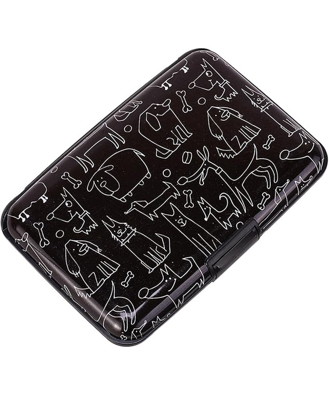 ELFISH Mini RFID Aluminum Wallet Credit Cards Holder Business Card Case Metal ID Case for Men Women (Animal)