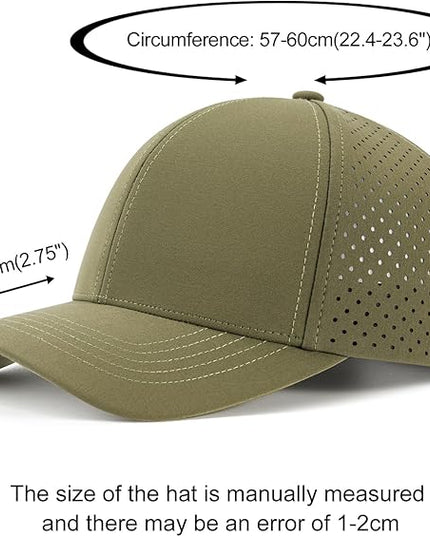 VOBOOM Men Quick Dry Baseball Cap Laser Cut Mesh Ball Curved Brim Snapback Hat