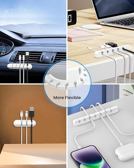 AhaStyle Cable Clips, 3 Pack Cord Holders Cable Organizer Self Adhesive Cord Keeper for Desktop Organizing USB Cable/Nightstand Power Cord/Mouse Cable/Wire PC/Cord Clips for Home Office and Car