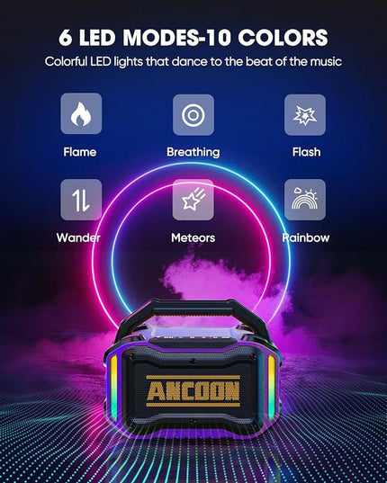 Speakers Bluetooth Wireless: 80W(Peak) Loud Speaker with Bass, 20H Playtime, IPX6 Waterproof, Large Jobsite Speakers for Work, Outdoor, Workshop, Garage, Portable Speaker with TWS (Purple)
