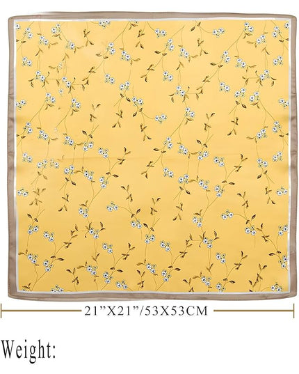 100% Mulberry Silk Scarf for Women Hair Lightweight Square Neckerchief Wrap For Head Scarves 21"