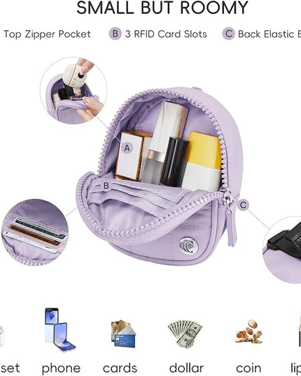 CLUCI Mini Backpack Keychain Wallet Small Change Quilted Coin Purse Cute Puffer Wristlet Pouch with 3 RFID Card Slots