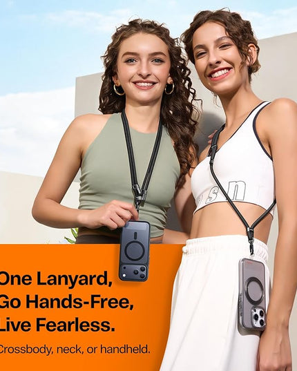 TORRAS Phone Lanyard Crossbody with 2 Phone Tabs, Adjustable Anti Theft Phone Strap for All Phones, Premium Metal Buckles, Skin-Friendly, Universal Phone Neck lanyard for Women and Men, Olive Green