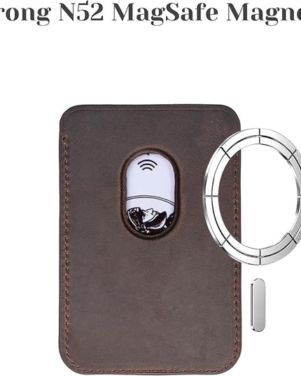 BLACKBROOK Leather Wallet for MagSafe, Duke Slim Full Grain Leather Card Holder, Holds up to 3 Cards, RFID Protection & Easy Access
