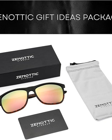 ZENOTTIC Square Polarized Sunglasses for Men Ultralight Carbon Fiber Sun Glasses Driving Fishing Golf Sports UV400 Protection
