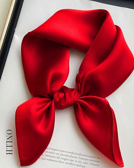 100% Mulberry Silk Scarf for Women Hair Lightweight Square Neckerchief Wrap For Head Scarves 21"