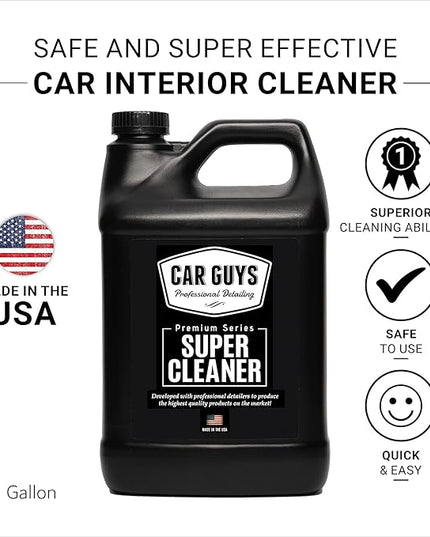 CAR GUYS Super Cleaner 1 Gallon Refill | Effective Car Interior Cleaner | Leather Car Seat Cleaner | Stain Remover for Carpet, Upholstery, Fabric, and Much More! | 1 Gallon (Sprayer Not Included)