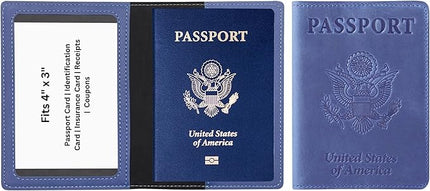 Ciana Passport Holder for Travel – PU Leather Passport Cover and Card Holder for Men & Women – Slim Passport Holder with Card Protector Slot, Travel Must Haves (Purple)