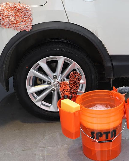 SPTA 33Pcs Car Wash Bucket Set, 20L Scratch Free Detailing Bucket with Car Wash Filter Wash Mitt Sponge Towels Tire Detailing Brush Set, Exterior Interior Car Detailing Set, Complete Car Care Tools