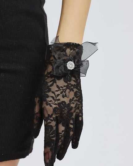 Sahabowi Satin Gloves Formal Bridal Banquet Party Wedding Opera Solid Colorful Mitten For Women