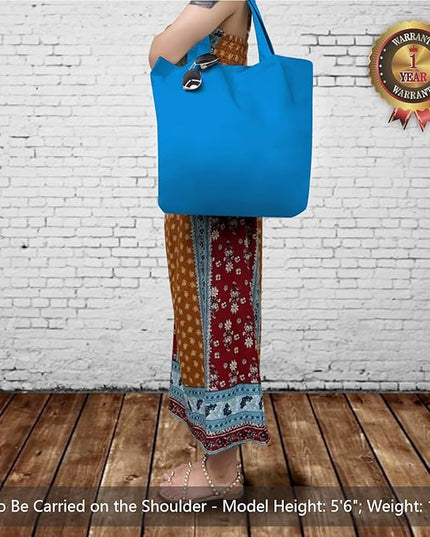 TOPDesign 3-Pack Super Strong Large 12oz Cotton Canvas Tote Bags, Reusable Grocery Shopping Cloth Bags, Fashionable Two-Tone Totes for Crafts, DIY Your Creative Designs