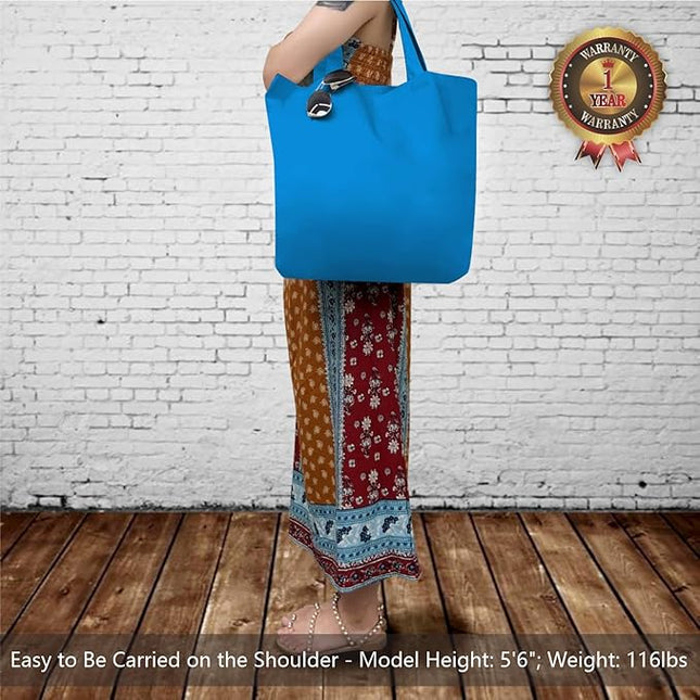 TOPDesign 3-Pack Super Strong Large 12oz Cotton Canvas Tote Bags, Reusable Grocery Shopping Cloth Bags, Fashionable Two-Tone Totes for Crafts, DIY Your Creative Designs