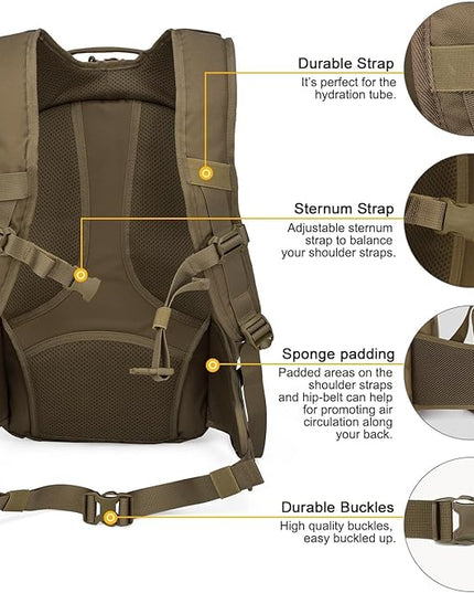 Mardingtop Tactical Molle Backpack for Men- 18L/28L EDC Hiking & Motorcycle Backpack