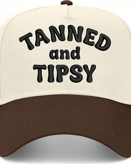 Tanned & Tipsy Hat | Premium Vintage Trucker Hat with Adjustable Snapback for Men and Women