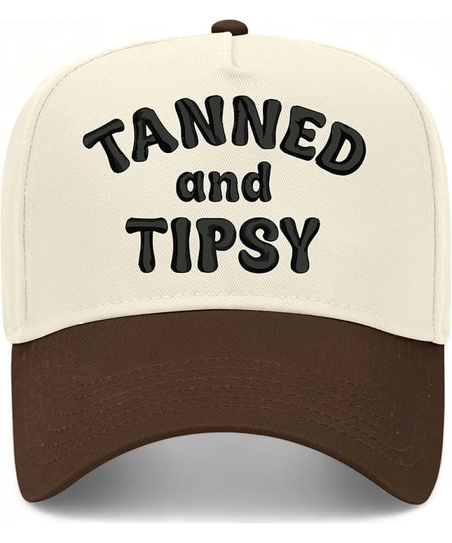 Tanned & Tipsy Hat | Premium Vintage Trucker Hat with Adjustable Snapback for Men and Women