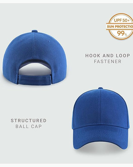 2-Pack Classic Structured Baseball Cap Adjustable Snapback Multipack Ball Caps for Custom Embroidery Running Workouts Outdoor