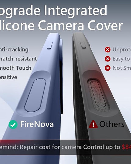 FireNova Magnetic for iPhone 17 Pro Max Case, Compatible with MagSafe, [Integrated Silicone Camera Control Button] [Camera Protection] Anti-Scratch Microfiber Lining Phone Case, 6.9", Lavender Gray