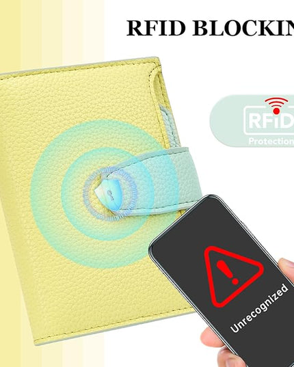 Airkit Small Wallet Women RFID Blocking Soft Leather Bifold Compact Card Holder Wallet for Women with Zipper Coin Pocket 4 ID Window