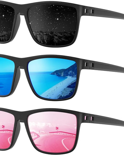 Polarized Sunglasses Men Women, Mens Sunglasses Lightweight UV Sun Glasses for Fishing Driving Golf