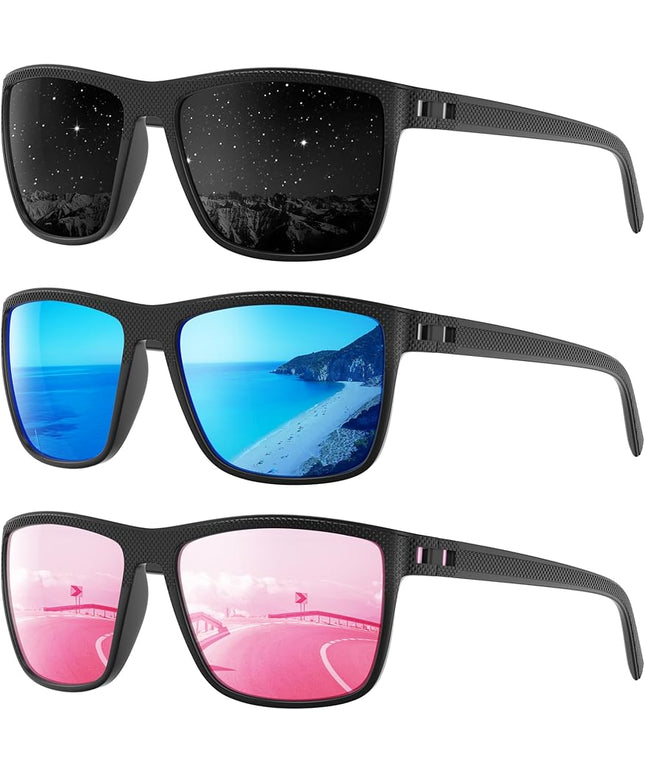 Polarized Sunglasses Men Women, Mens Sunglasses Lightweight UV Sun Glasses for Fishing Driving Golf